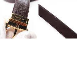 LOUIS VUITTON Santur Classic Belt Clothing Leather Taiga Men's Bordeaux M6841