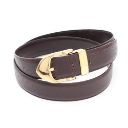 LOUIS VUITTON Santur Classic Belt Clothing Leather Taiga Men's Bordeaux M6841