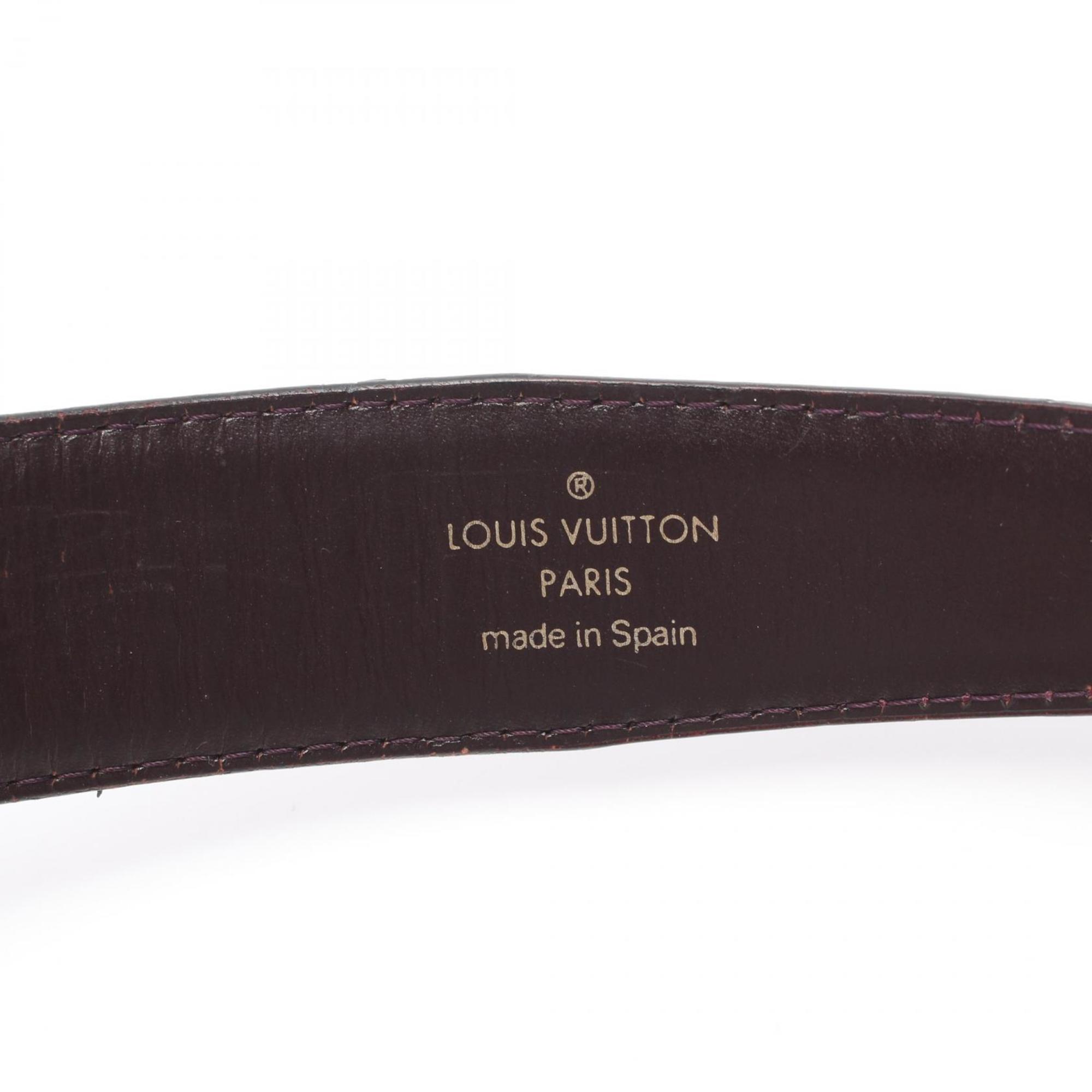 LOUIS VUITTON Santur Classic Belt Clothing Leather Taiga Men's Bordeaux M6841