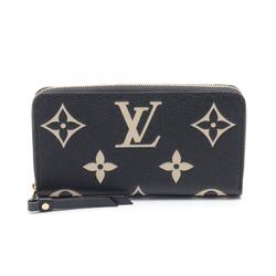 Louis Vuitton LOUIS VUITTON Zippy Wallet Bicolor Round Long Leather Monogram Empreinte Women's Black Beige M80481