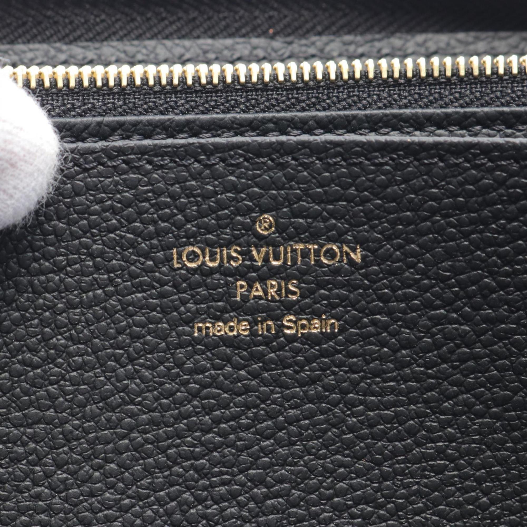 Louis Vuitton LOUIS VUITTON Zippy Wallet Bicolor Round Long Leather Monogram Empreinte Women's Black Beige M80481