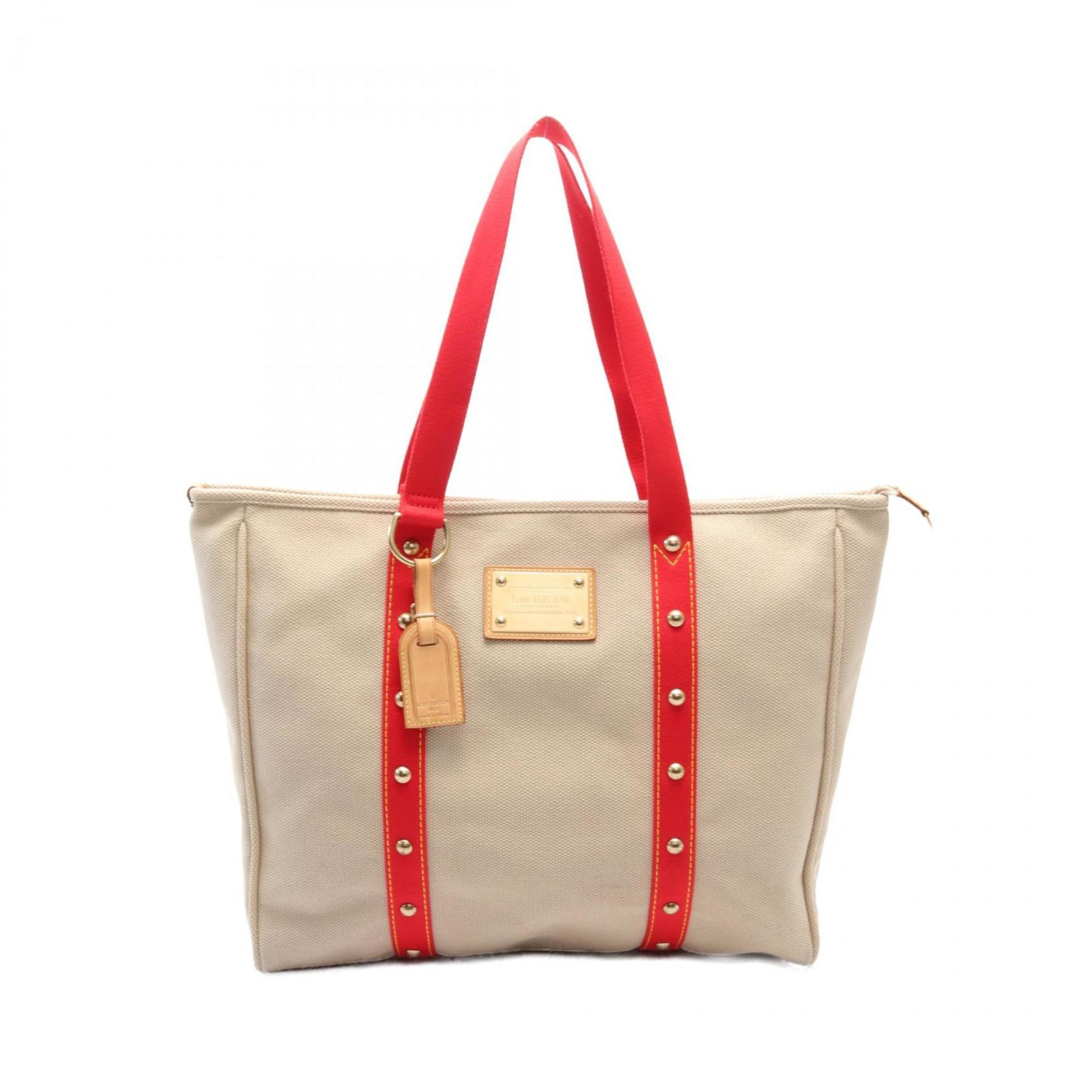 Louis Vuitton LOUIS VUITTON Cabas GM Bag Canvas Antigua Women's Beige Red M40032