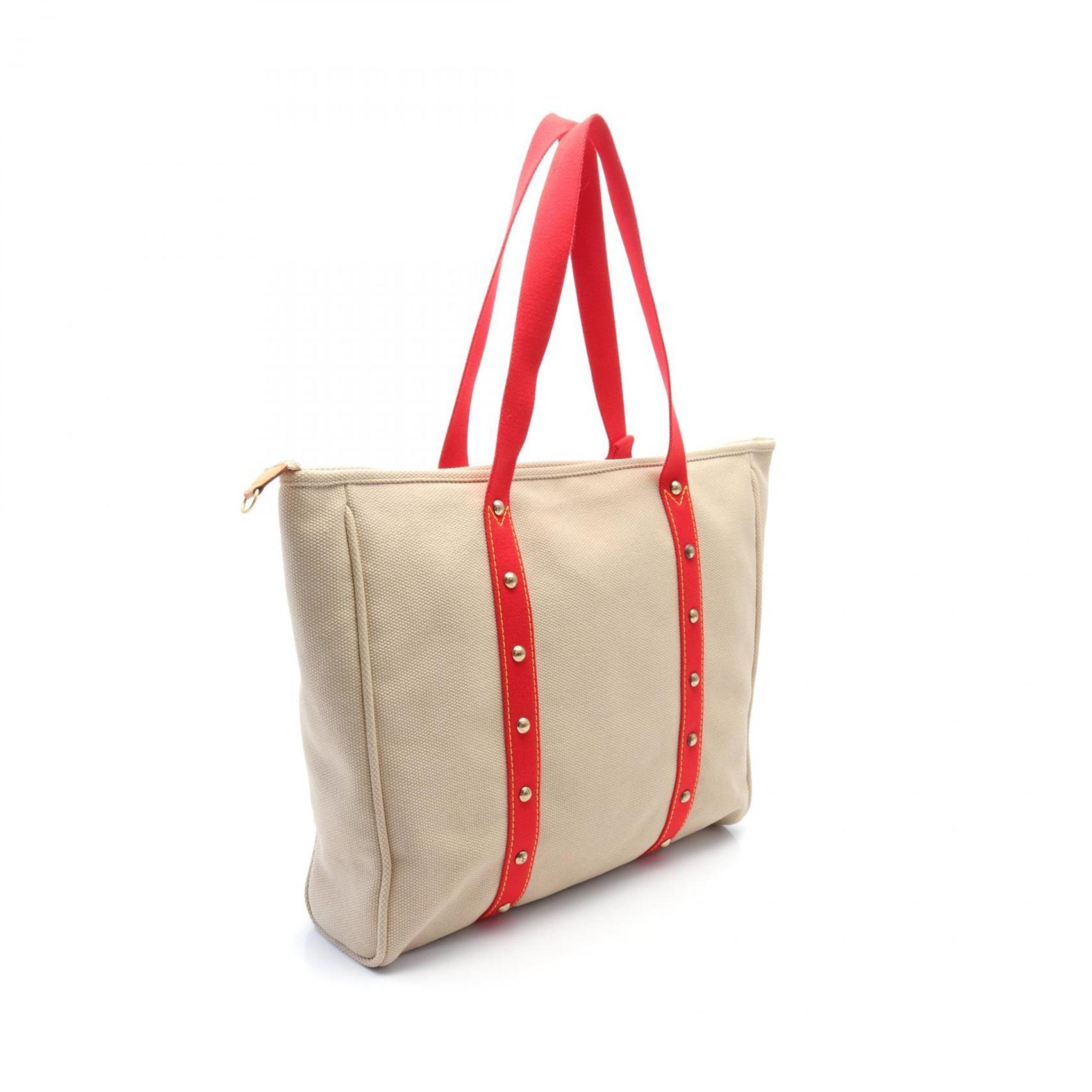 Louis Vuitton LOUIS VUITTON Cabas GM Bag Canvas Antigua Women's Beige Red M40032