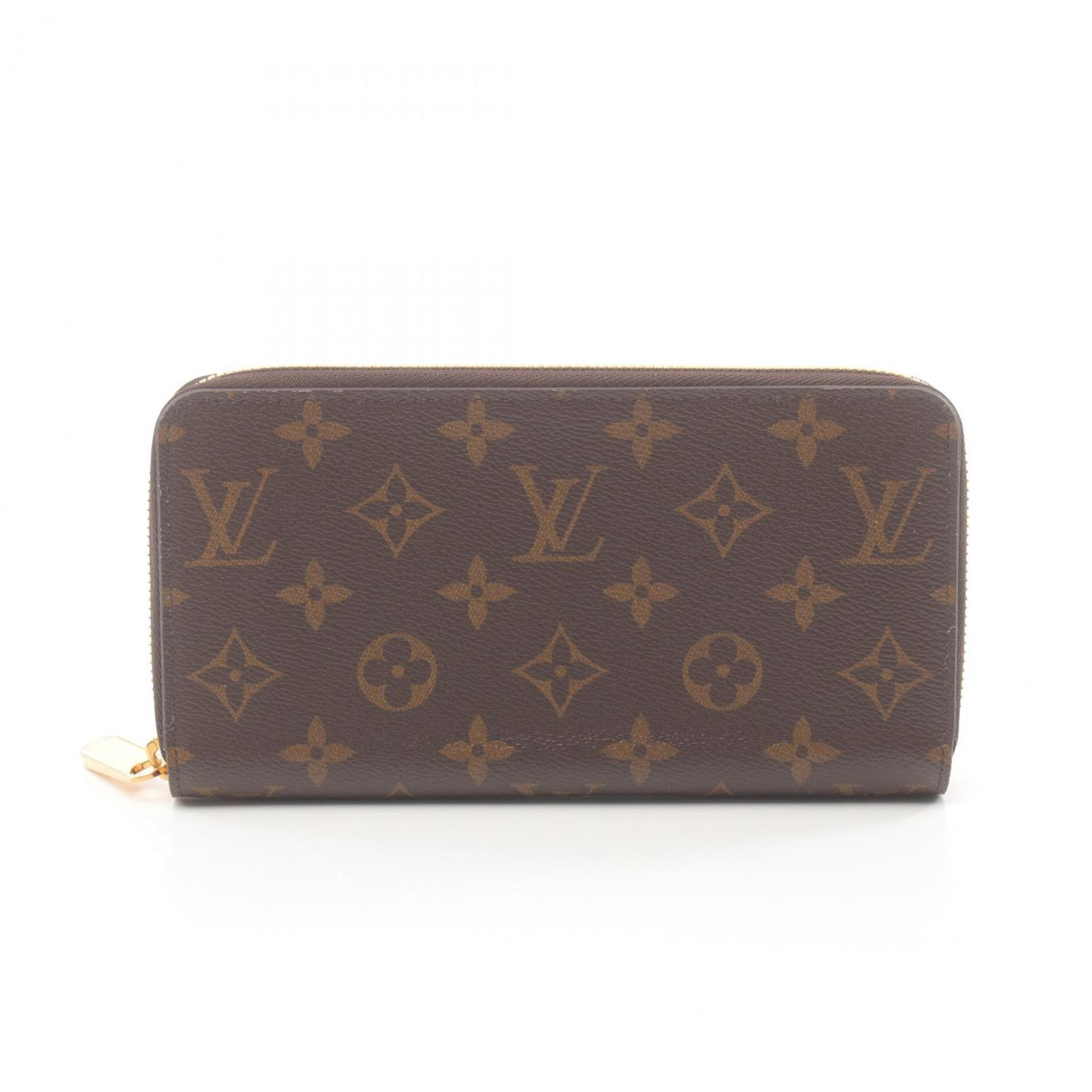 Louis Vuitton LOUIS VUITTON Zippy Wallet Round Long Coated Canvas Monogram Women's Brown Red M41896