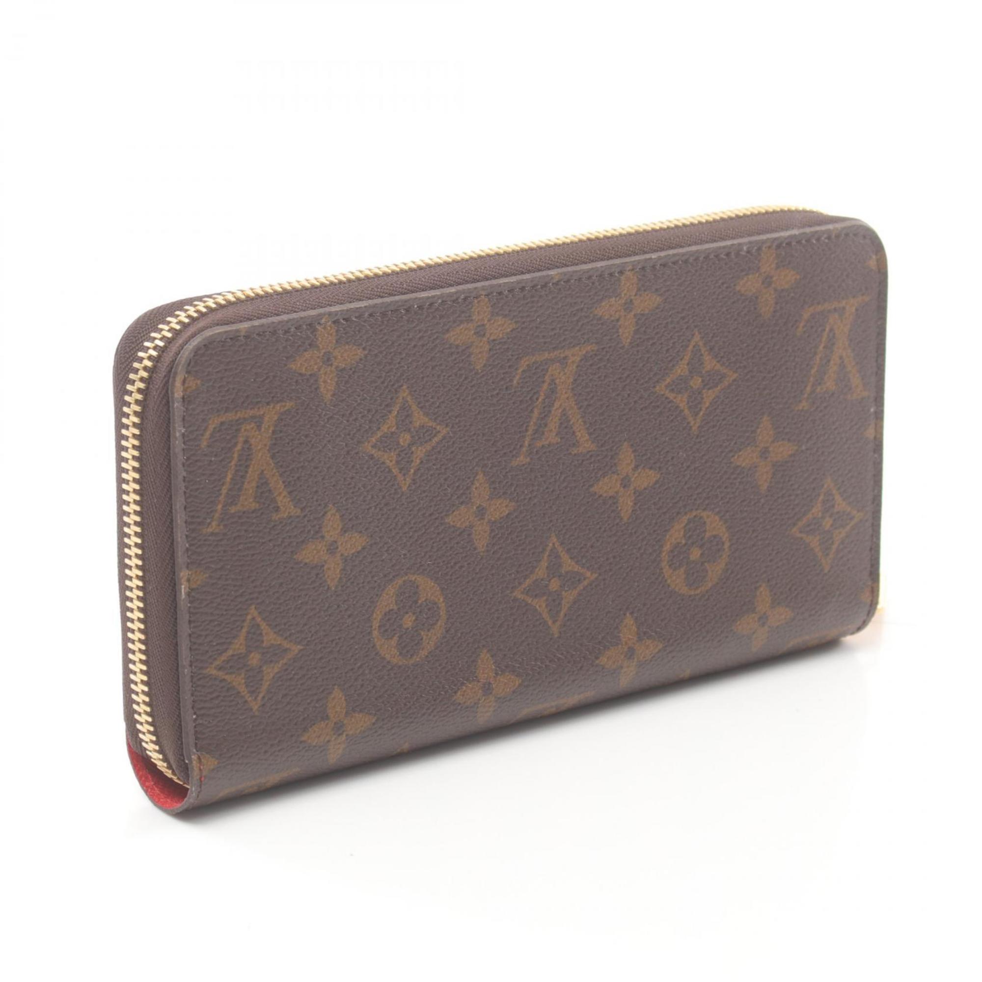 Louis Vuitton LOUIS VUITTON Zippy Wallet Round Long Coated Canvas Monogram Women's Brown Red M41896