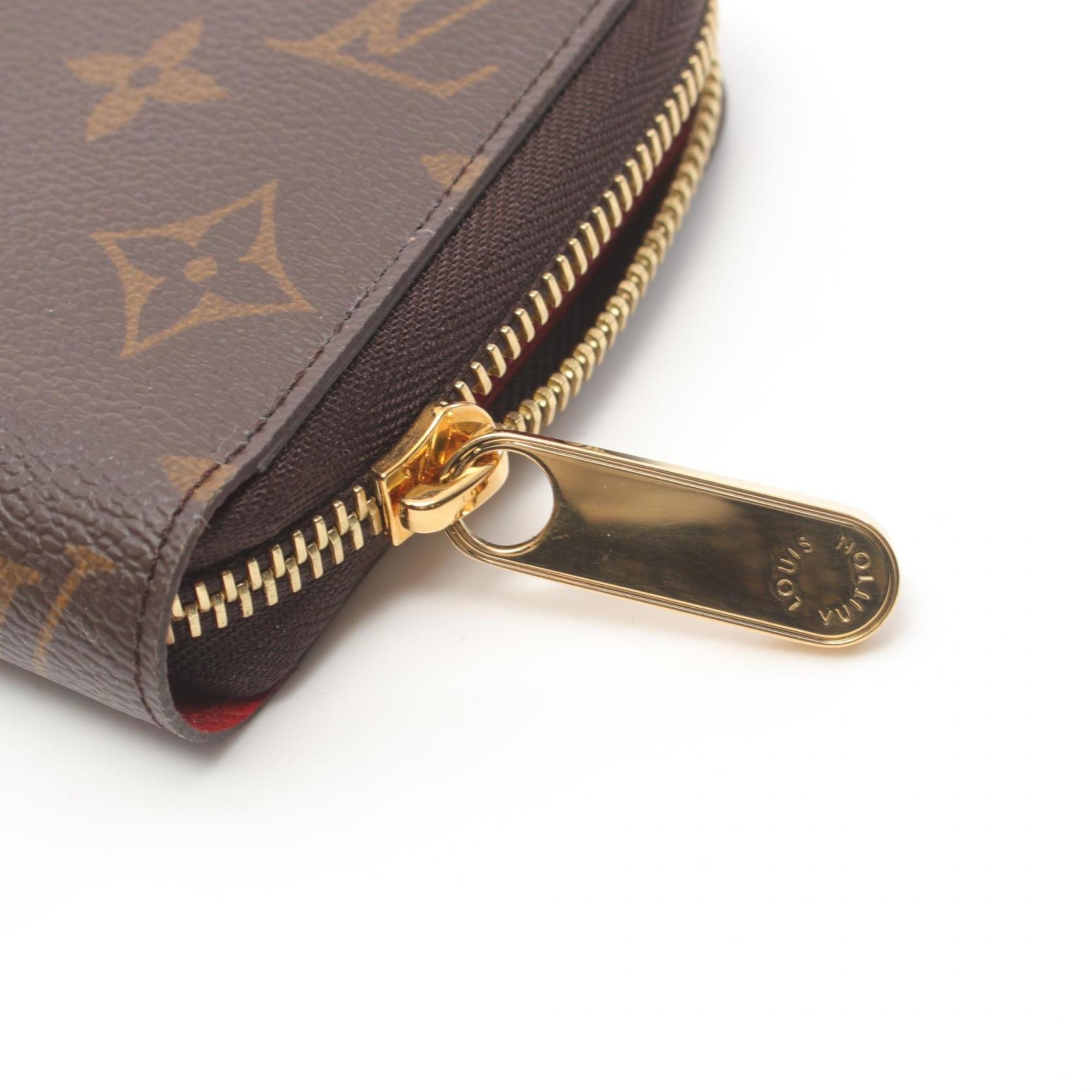 Louis Vuitton LOUIS VUITTON Zippy Wallet Round Long Coated Canvas Monogram Women's Brown Red M41896