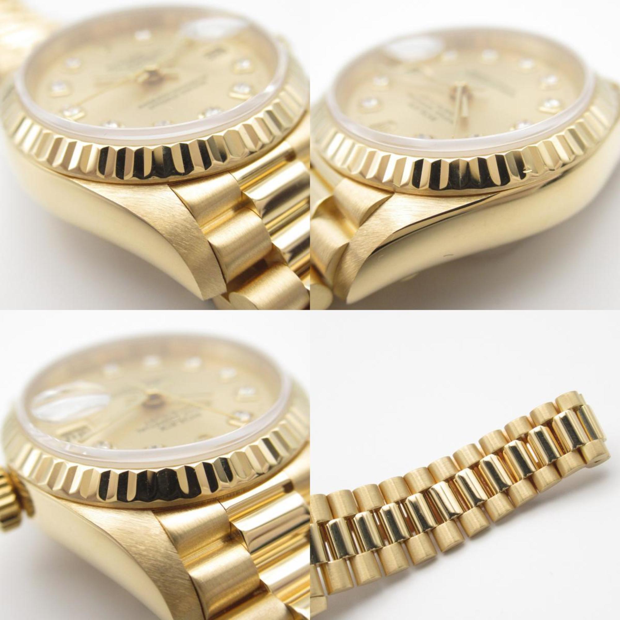 Rolex ROLEX Datejust 10P Diamond W Series Wristwatch Stainless Steel K18 (Yellow Gold) Ladies Gold CH NP 69178G