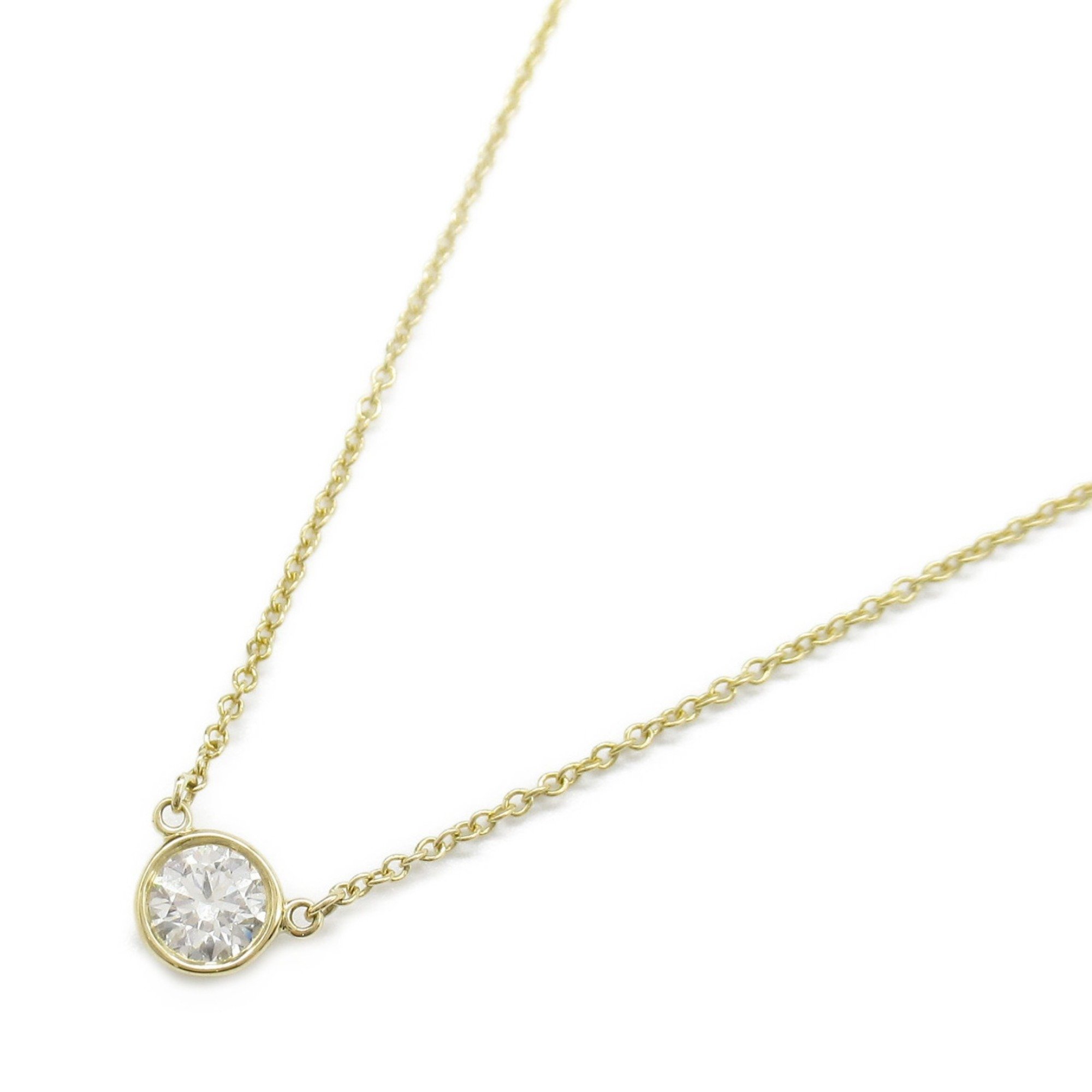 Tiffany & Co. By the Yard Necklace, K18 (yellow gold), diamond, ladies, clear