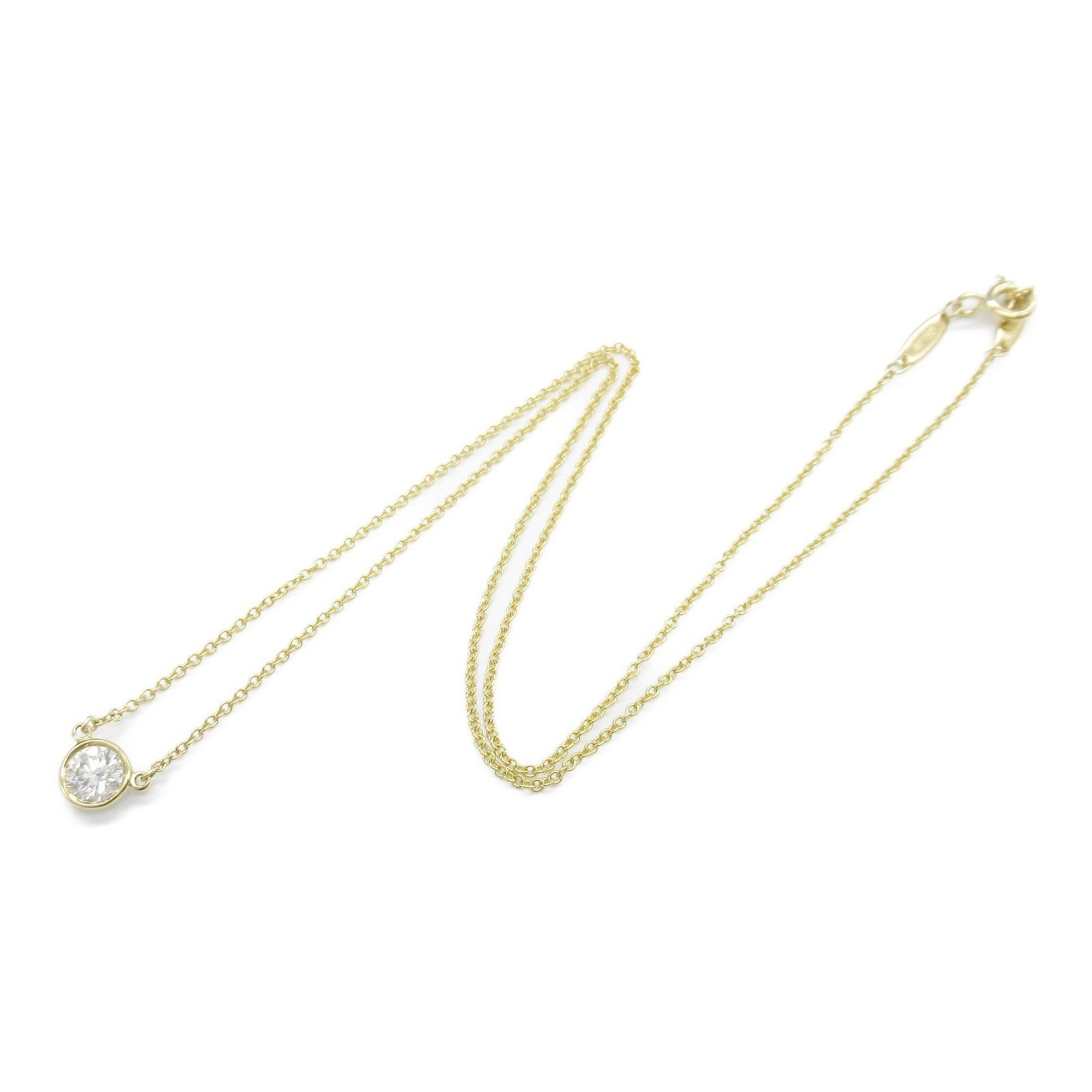 Tiffany & Co. By the Yard Necklace, K18 (yellow gold), diamond, ladies, clear