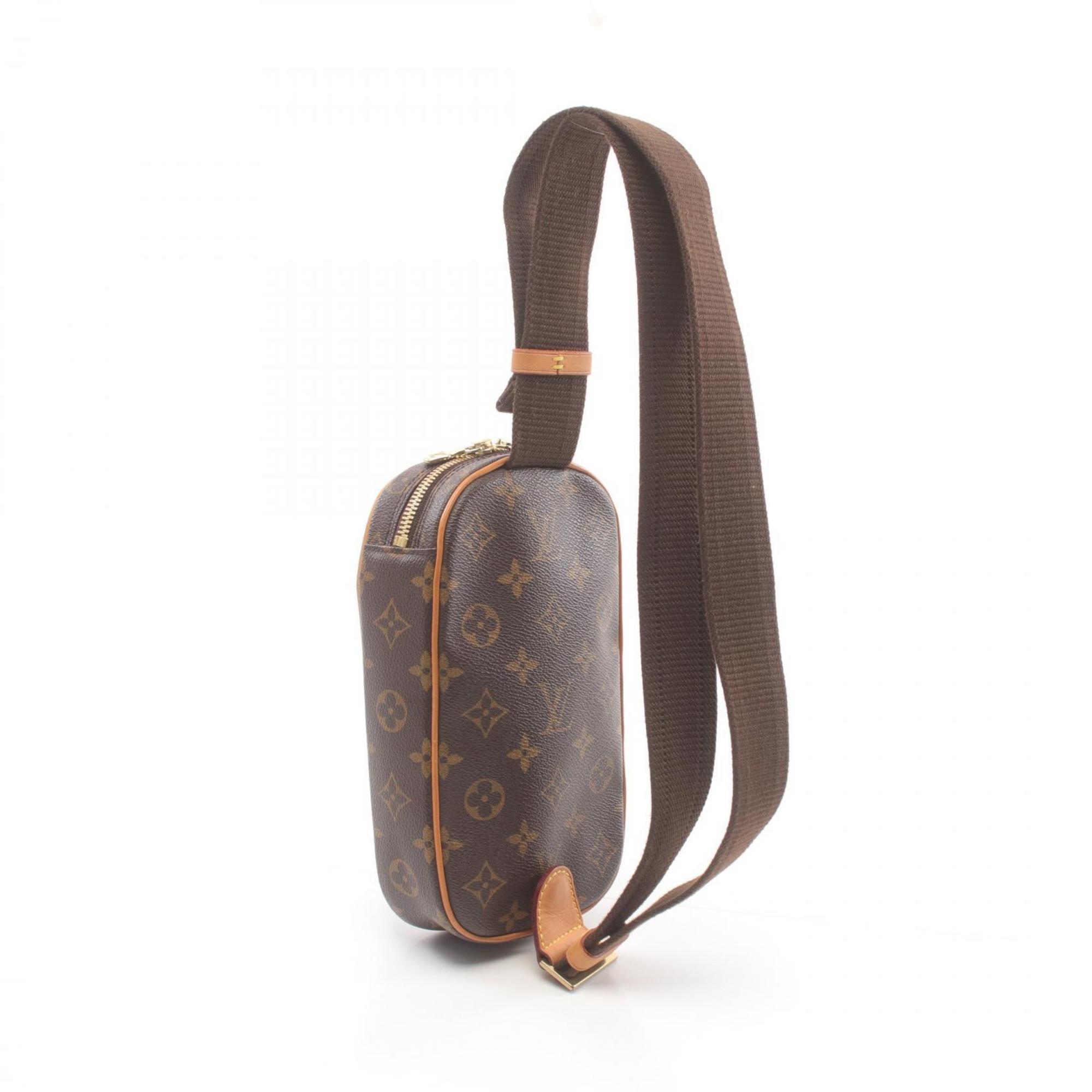 Louis Vuitton LOUIS VUITTON Pochette Ganju Waist Bag Body Coated Canvas Leather Monogram Men's Women's Brown M51870