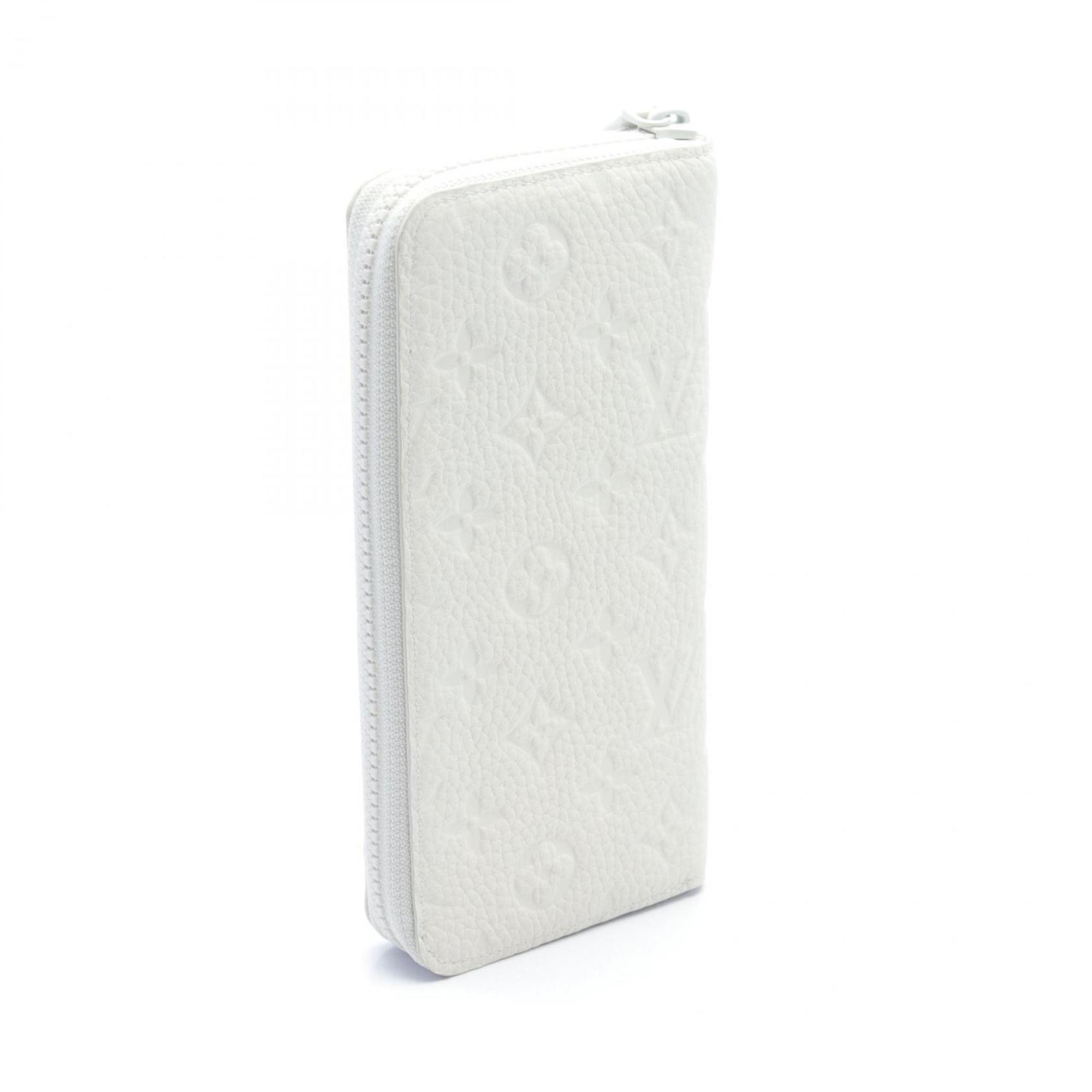 Louis Vuitton LOUIS VUITTON Zippy Wallet Vertical LV Friend Round Long Leather Taurillon Men's Women's White M80337