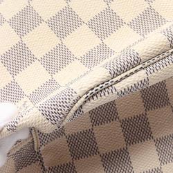 Louis Vuitton Neverfull MM Damier Azur Tote Bag, Coated Canvas, Leather, Women's, White, N51107