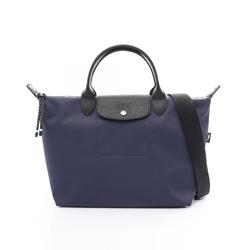 Longchamp Le Pliage Energy L Bag Handbag Leather Polyamide Canvas Women's Navy Black L1515HSR006