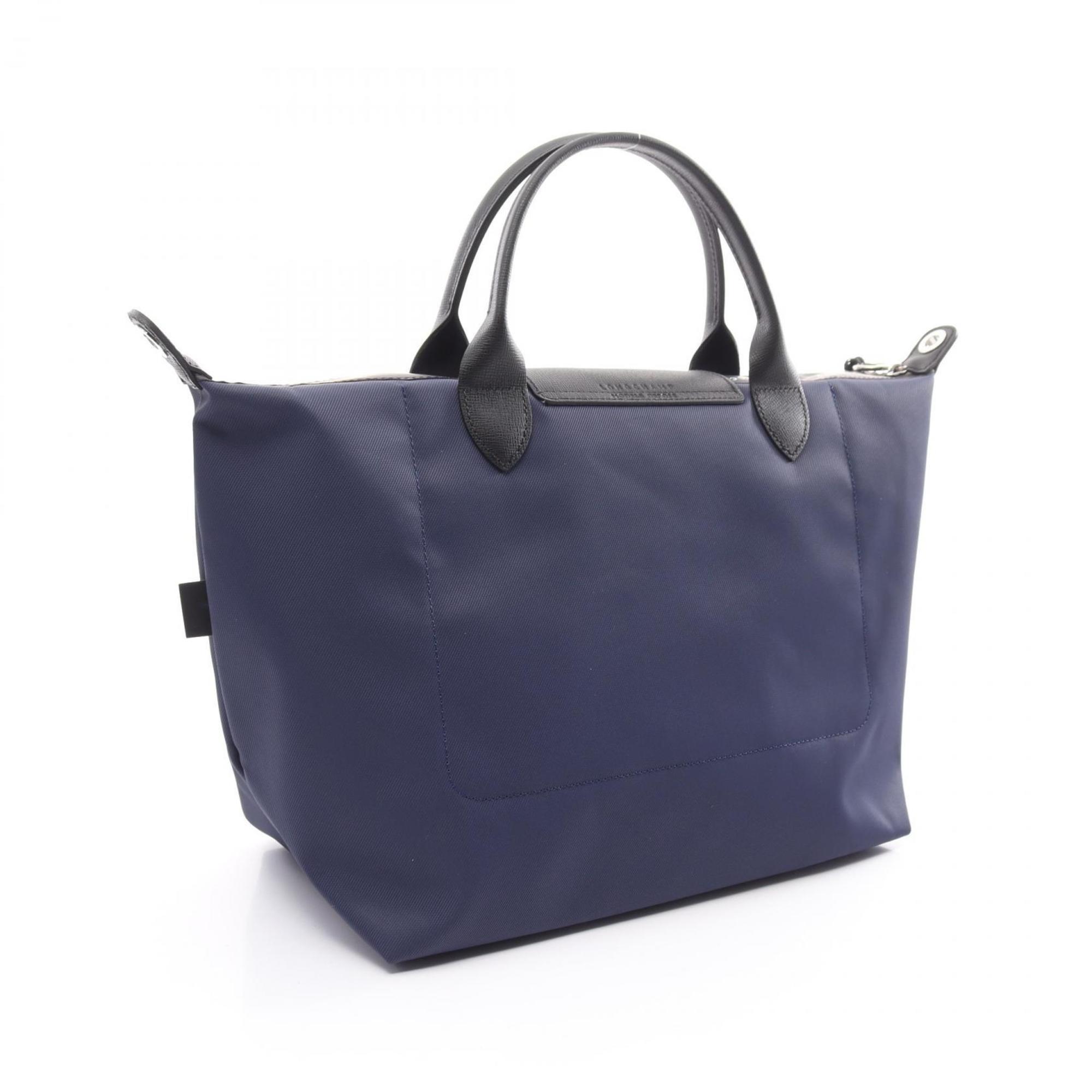 Longchamp Le Pliage Energy L Bag Handbag Leather Polyamide Canvas Women's Navy Black L1515HSR006