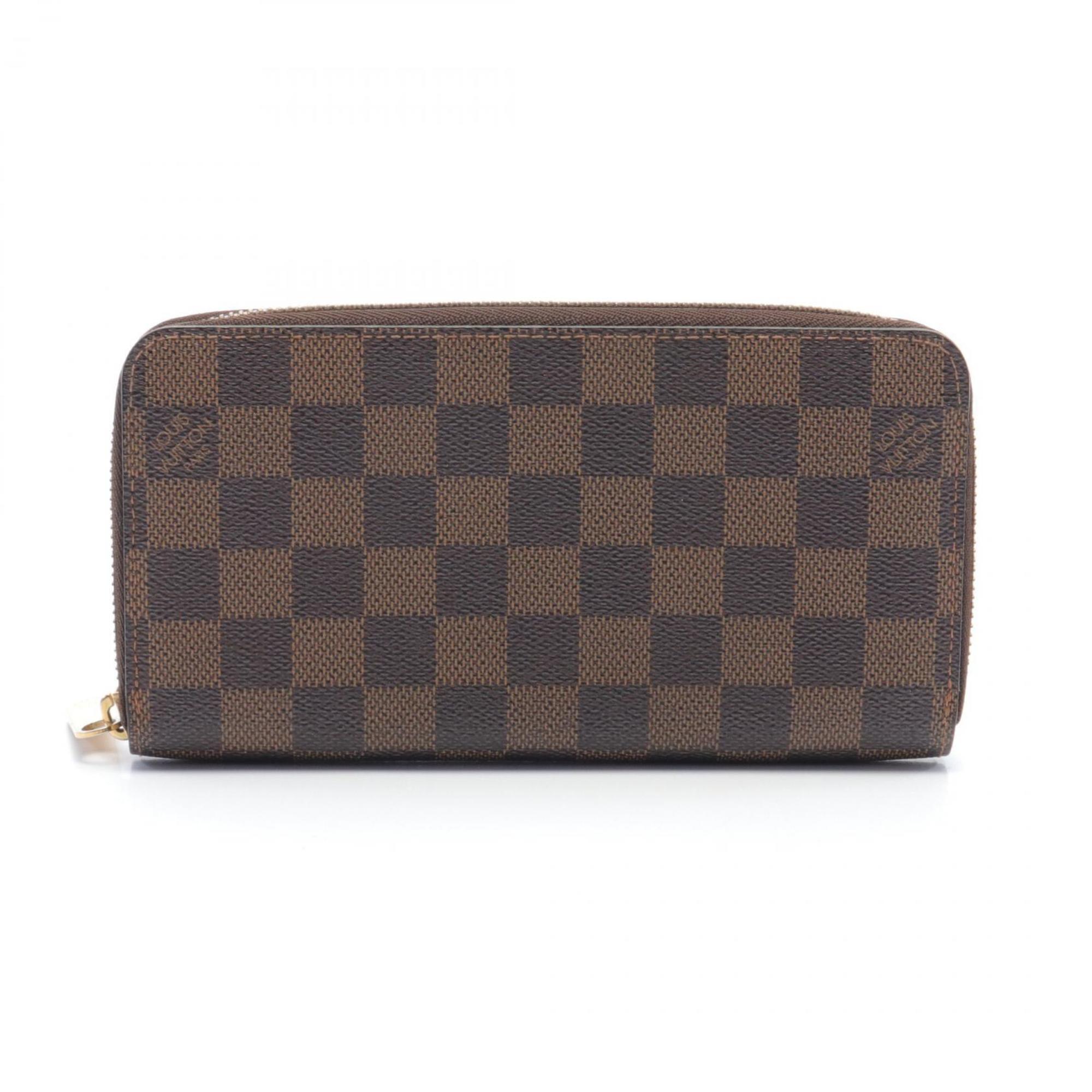 Louis Vuitton LOUIS VUITTON Zippy Wallet Round Long Coated Canvas Damier Men's Women's Brown N60015