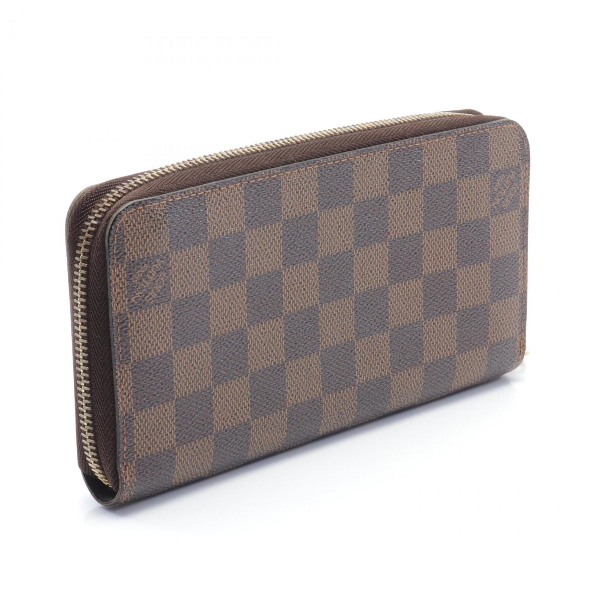 Louis Vuitton LOUIS VUITTON Zippy Wallet Round Long Coated Canvas Damier Men's Women's Brown N60015