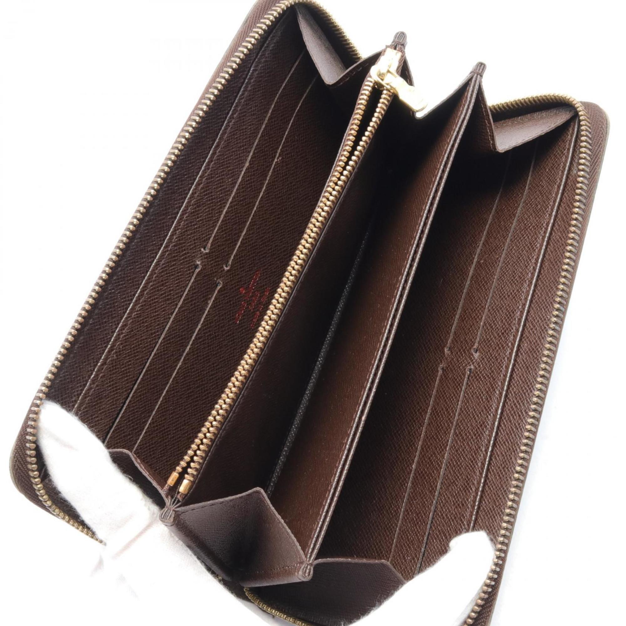 Louis Vuitton LOUIS VUITTON Zippy Wallet Round Long Coated Canvas Damier Men's Women's Brown N60015