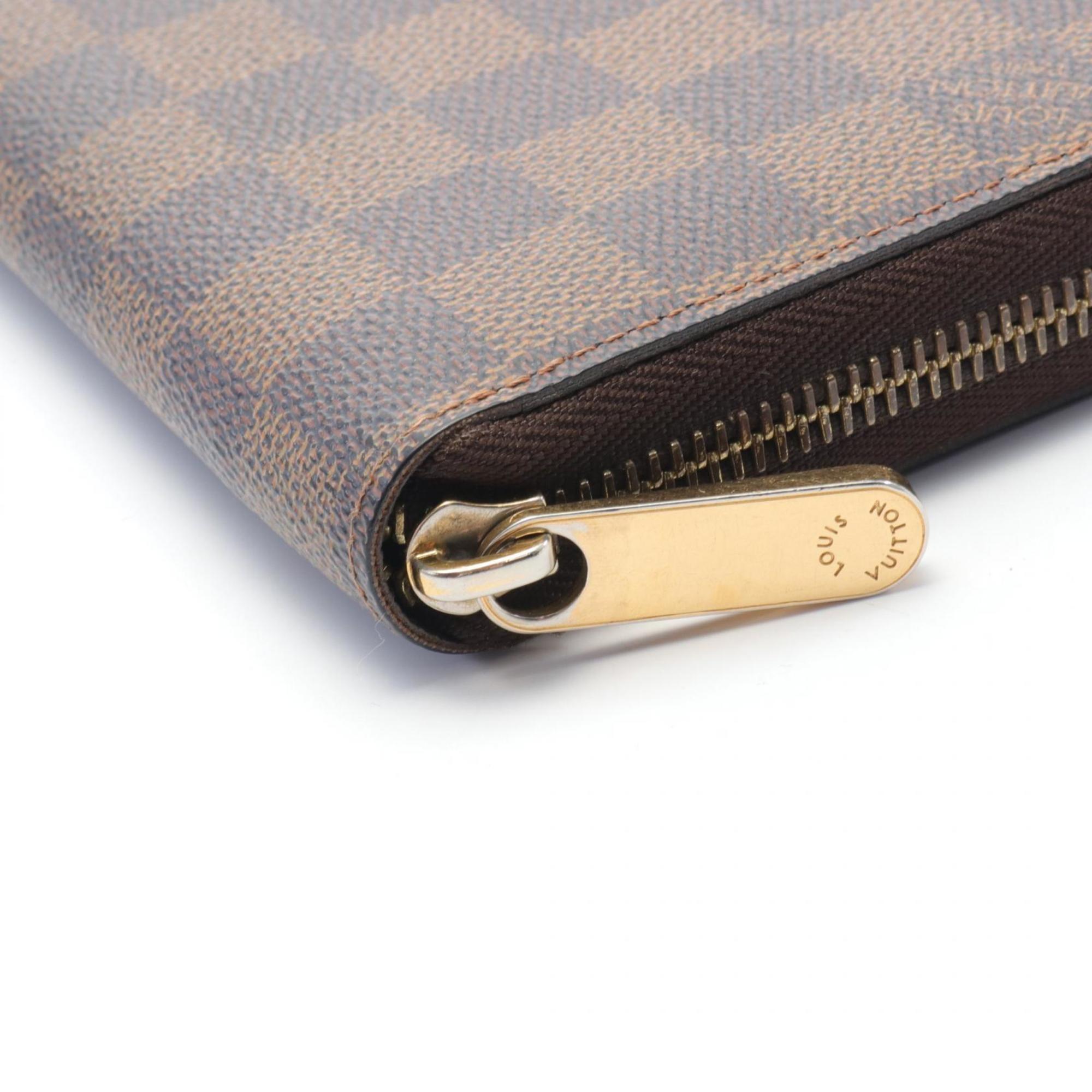 Louis Vuitton LOUIS VUITTON Zippy Wallet Round Long Coated Canvas Damier Men's Women's Brown N60015