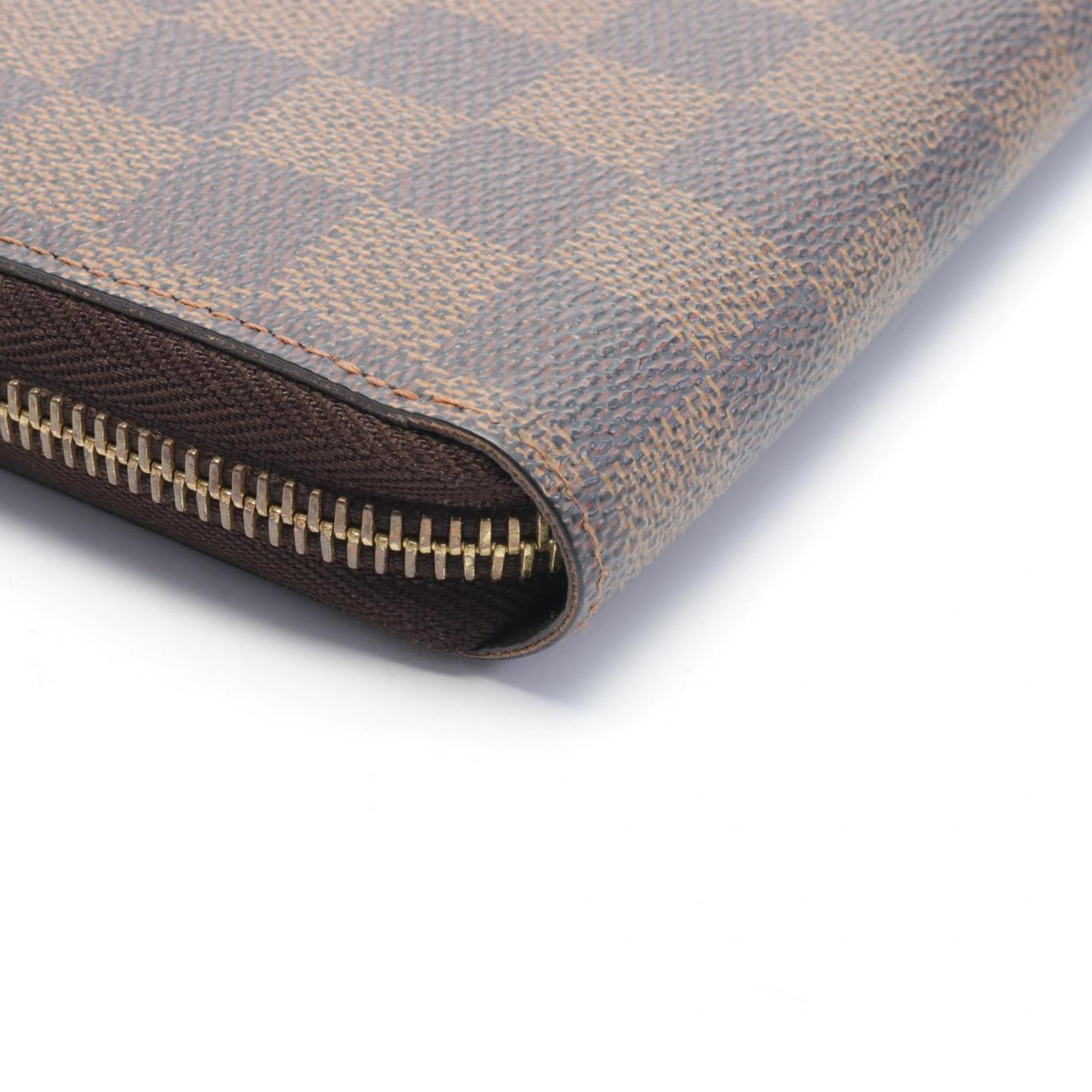 Louis Vuitton LOUIS VUITTON Zippy Wallet Round Long Coated Canvas Damier Men's Women's Brown N60015