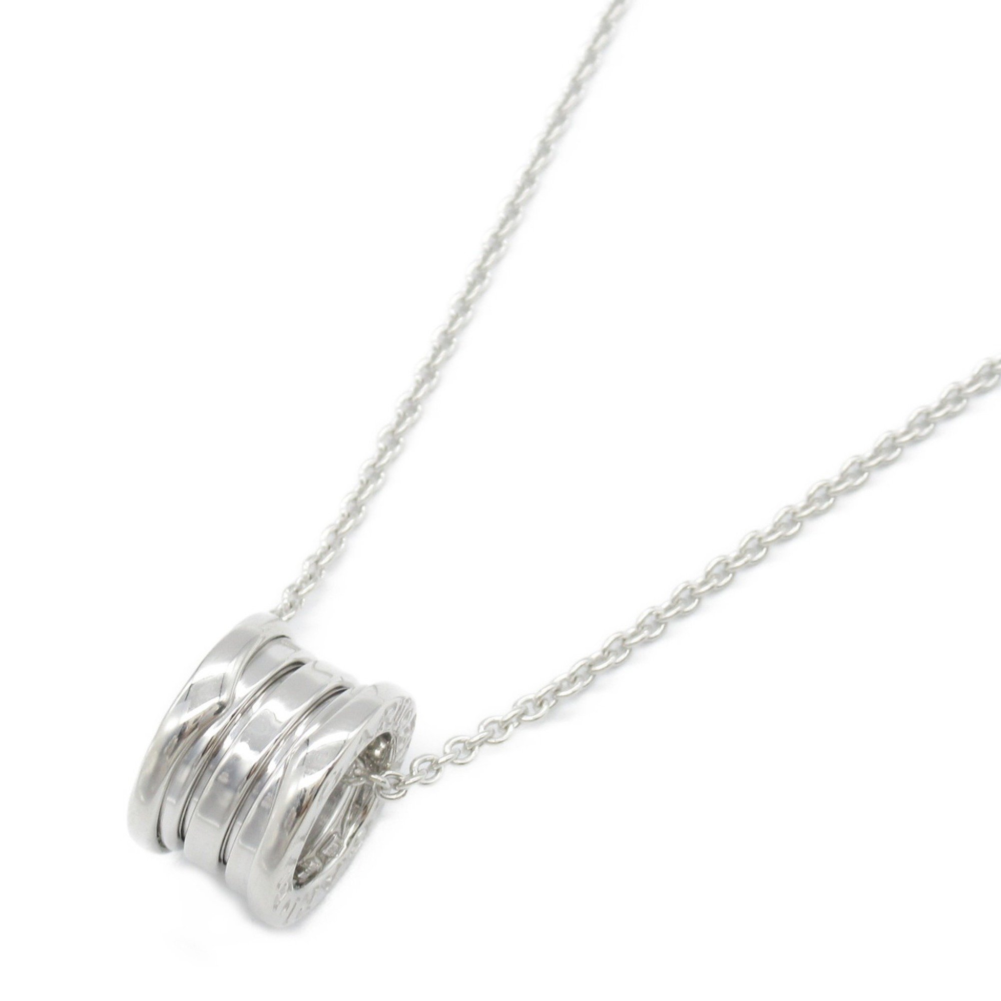 BVLGARI B-zero1 Necklace, K18WG (White Gold), Men's, Women's, Silver