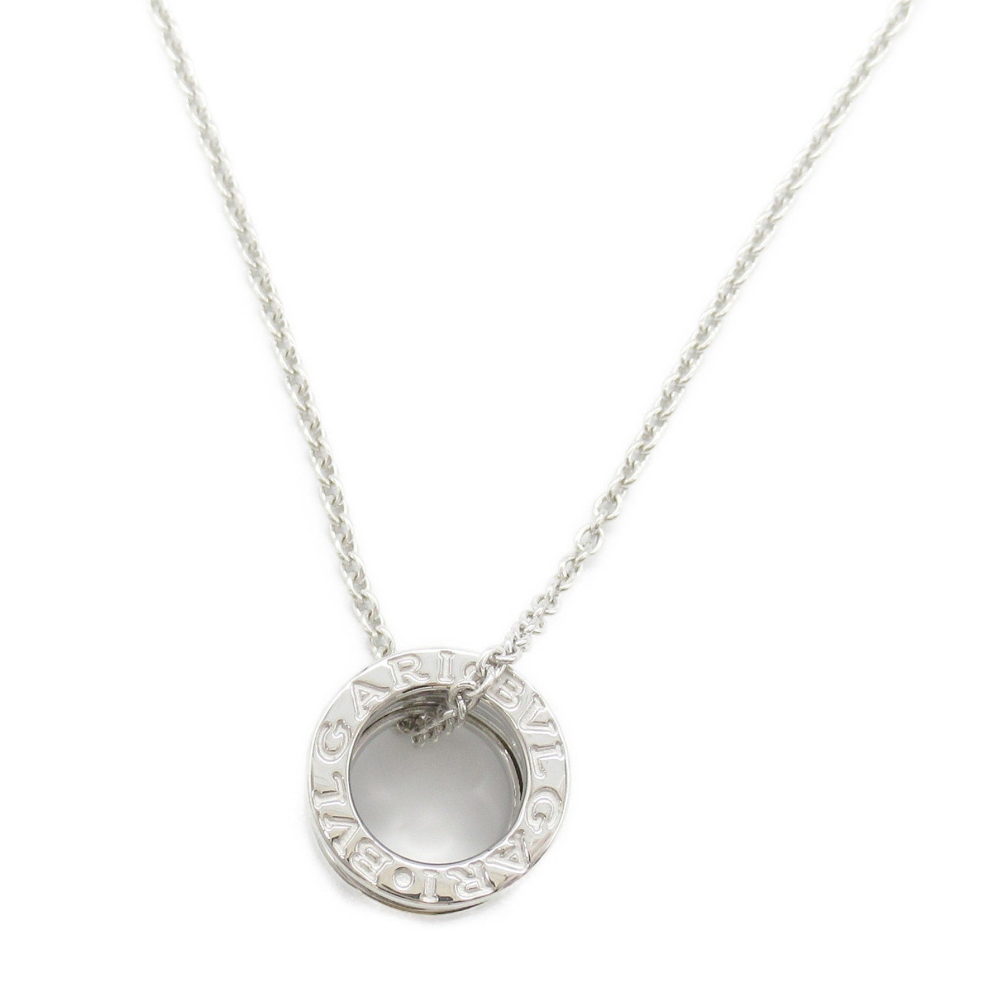 BVLGARI B-zero1 Necklace, K18WG (White Gold), Men's, Women's, Silver