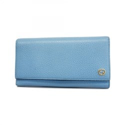 Gucci Long Wallet Interlocking G 449279 Sky Blue Women's