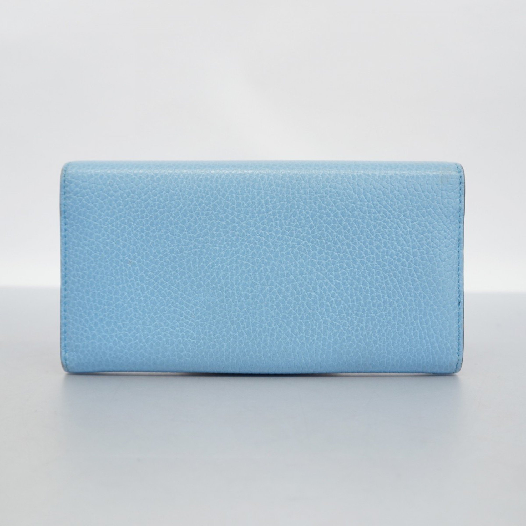 Gucci Long Wallet Interlocking G 449279 Sky Blue Women's