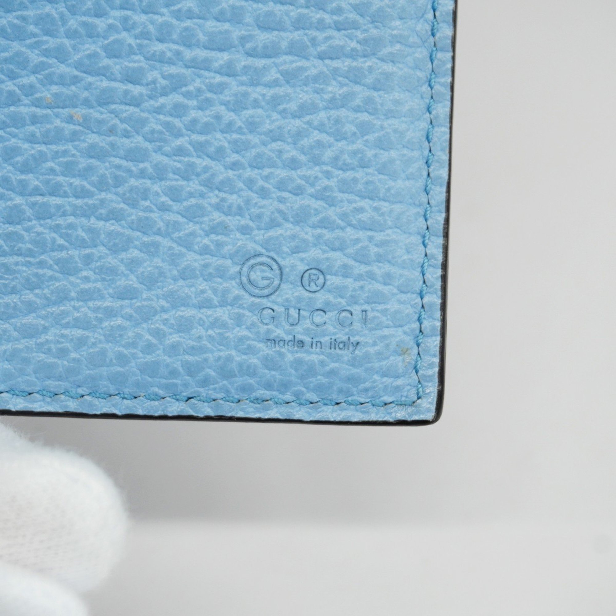 Gucci Long Wallet Interlocking G 449279 Sky Blue Women's