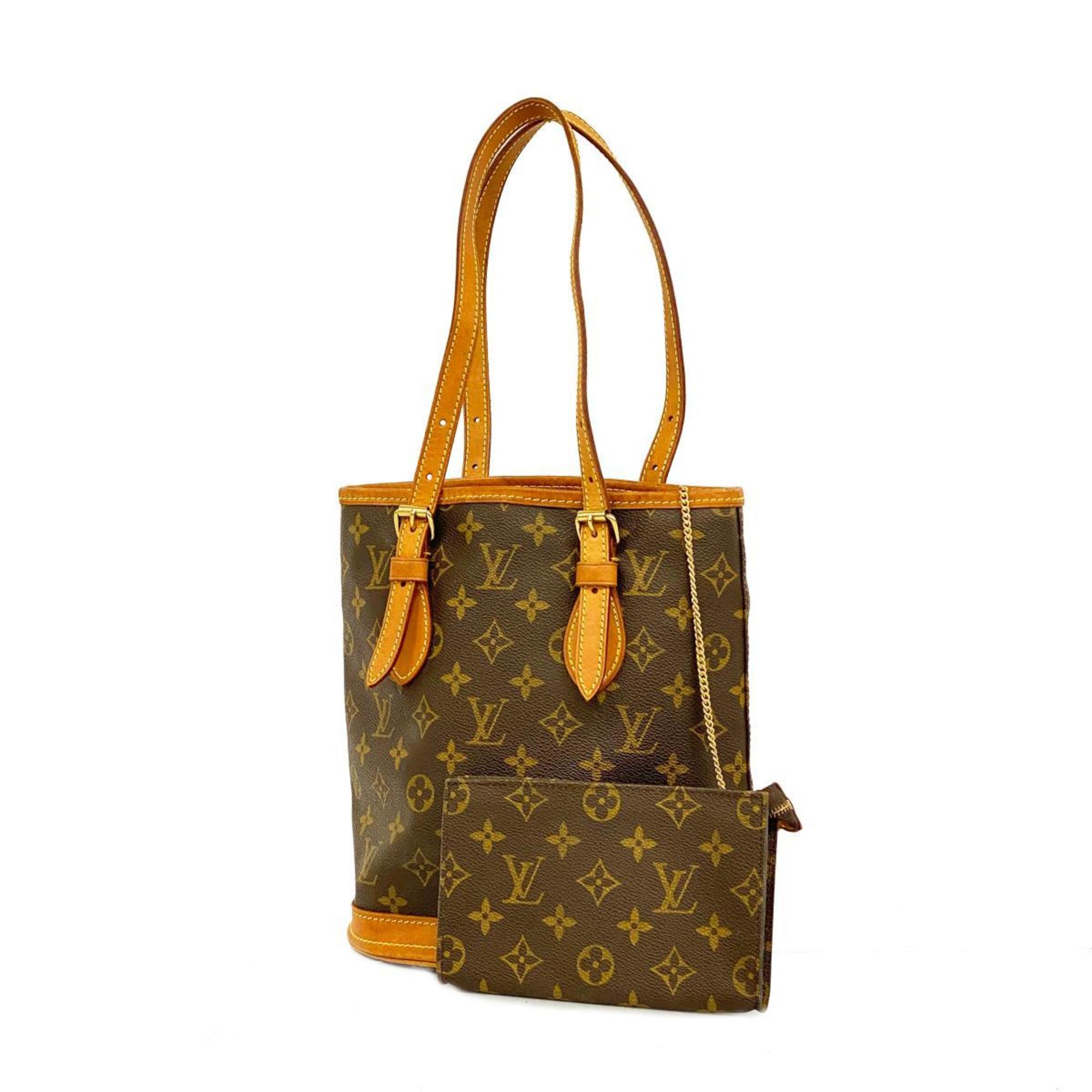 Louis Vuitton Tote Bag Monogram Bucket PM M42238 Brown Ladies