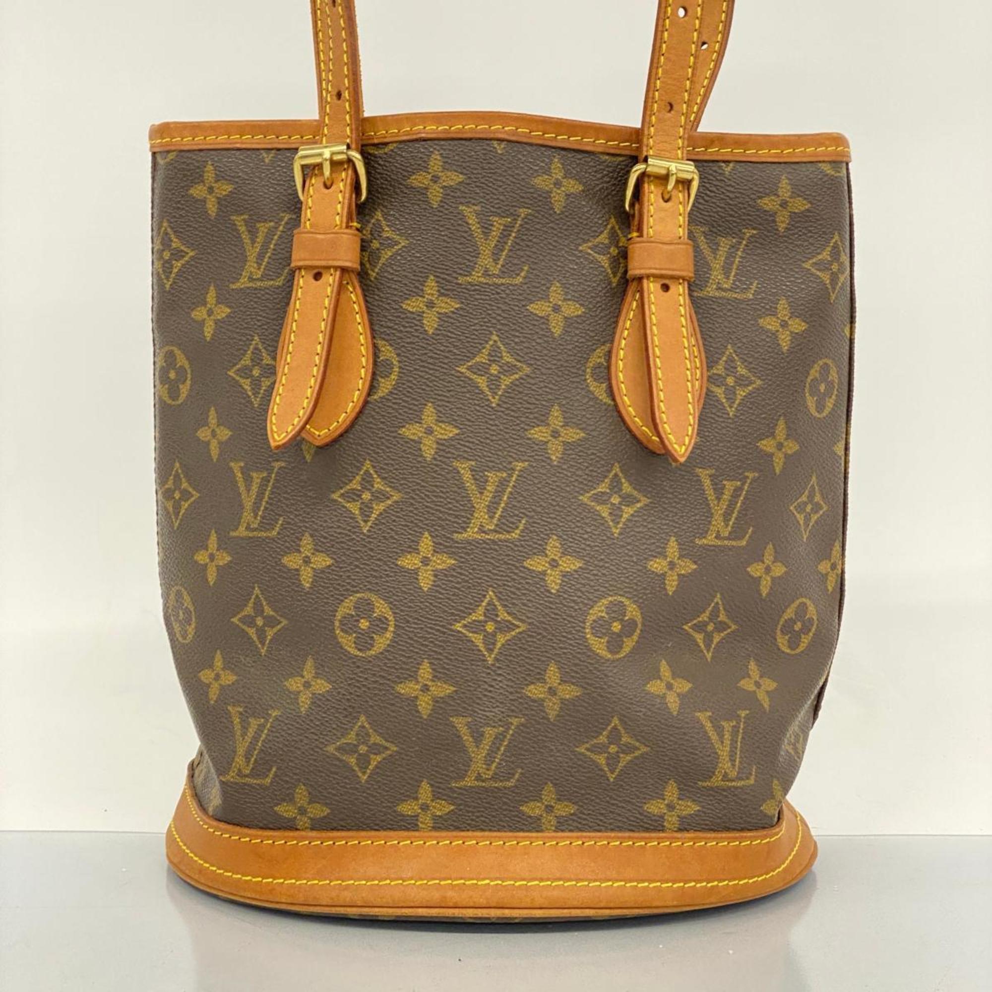 Louis Vuitton Tote Bag Monogram Bucket PM M42238 Brown Ladies