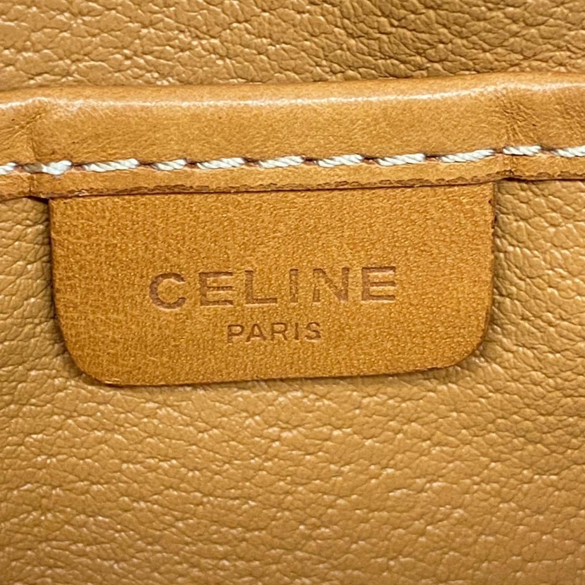 Celine Shoulder Bag Macadam Brown Women's