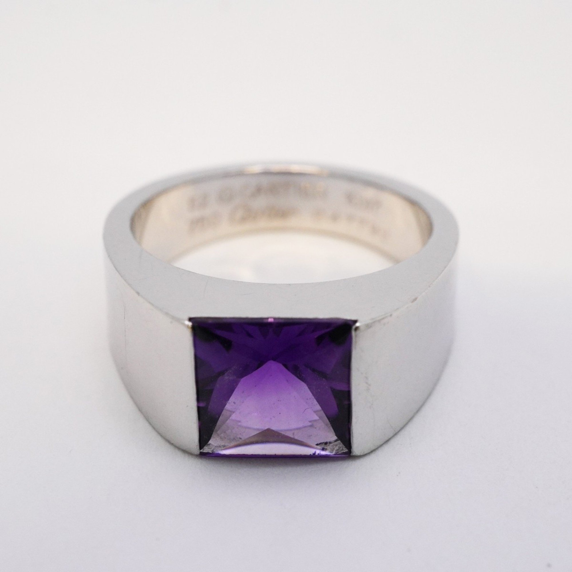 Cartier Tank Ring Amethyst K18WG White Gold Purple Size 12 Ladies