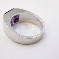 Cartier Tank Ring Amethyst K18WG White Gold Purple Size 12 Ladies