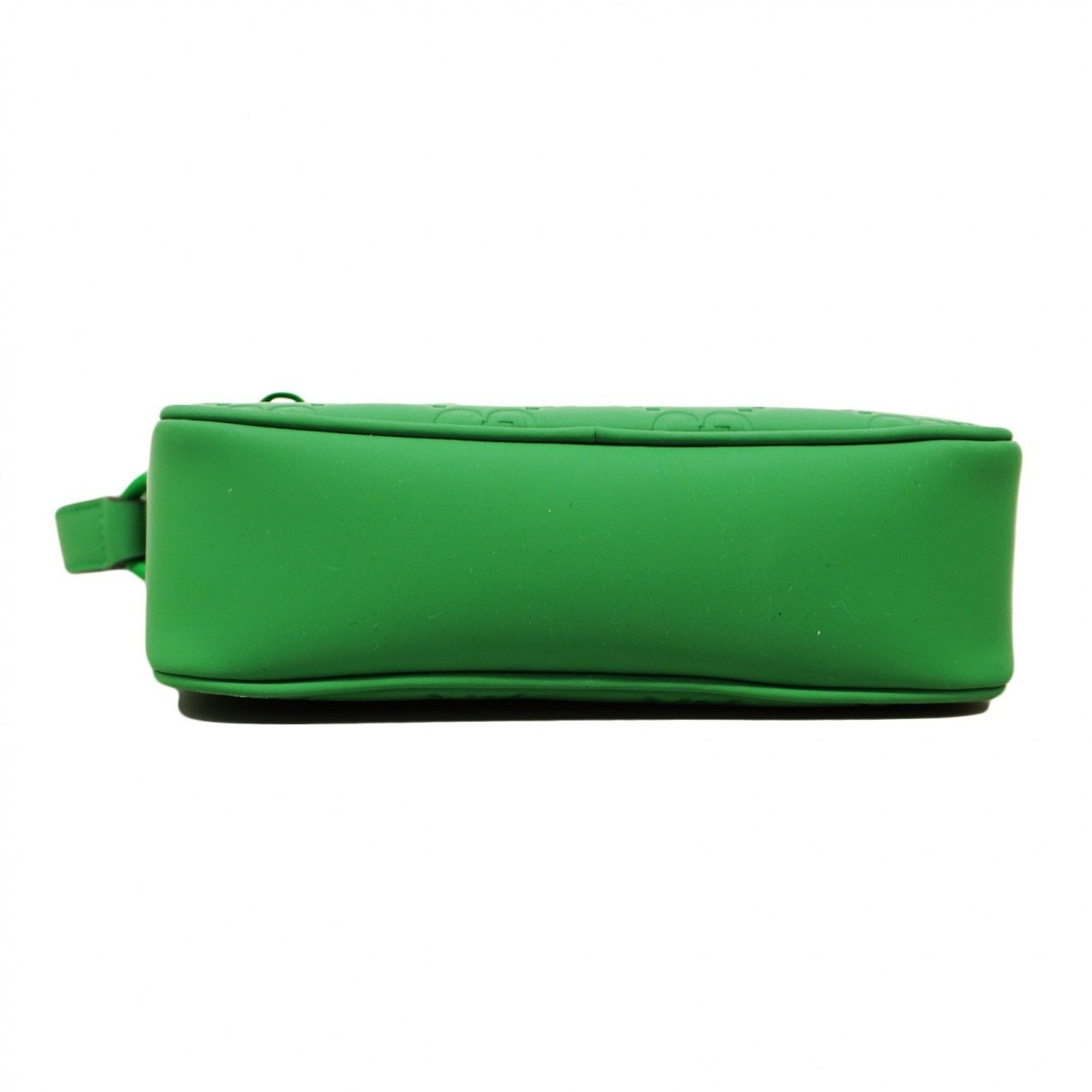 Gucci Shoulder Bag GG Rubber Effect 771321 Leather Green Women's