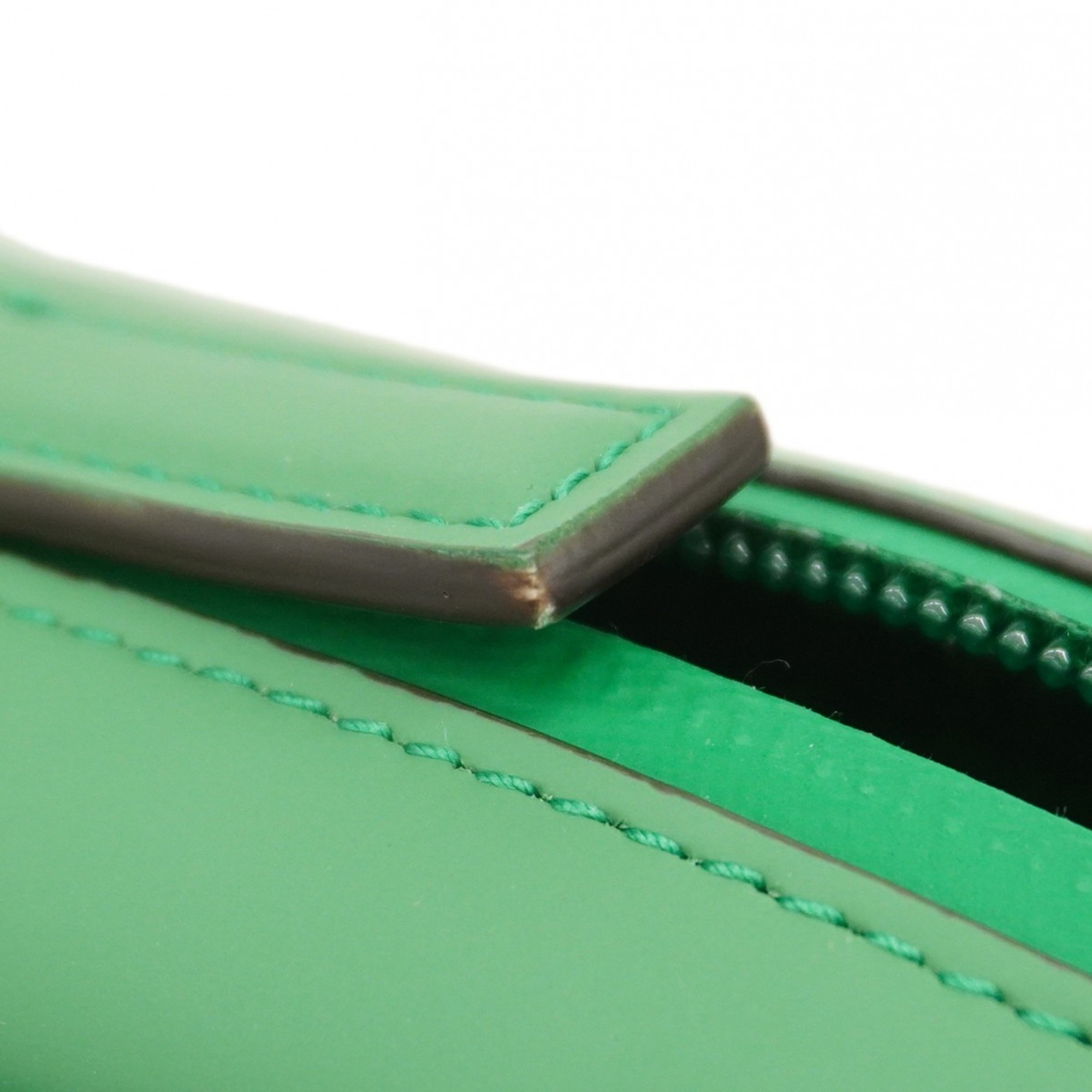 Gucci Shoulder Bag GG Rubber Effect 771321 Leather Green Women's