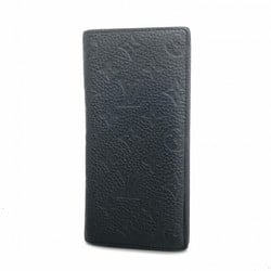 Louis Vuitton Long Wallet Monogram Empreinte Portefeuille Brazza M69038 Noir Men's