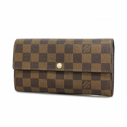 Louis Vuitton Long Wallet Damier Portefeuille Sarah N61734 Ebene Ladies