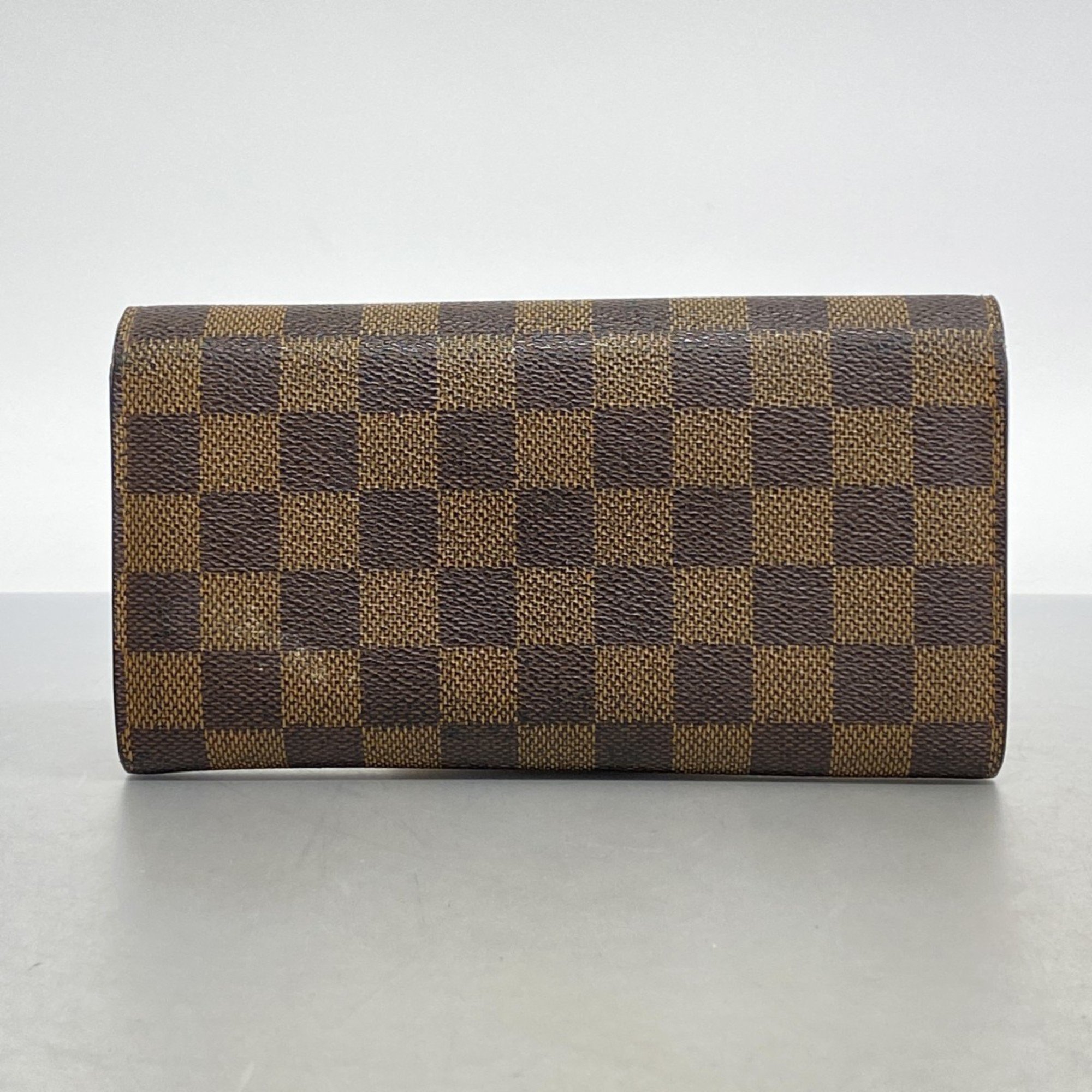 Louis Vuitton Long Wallet Damier Portefeuille Sarah N61734 Ebene Ladies