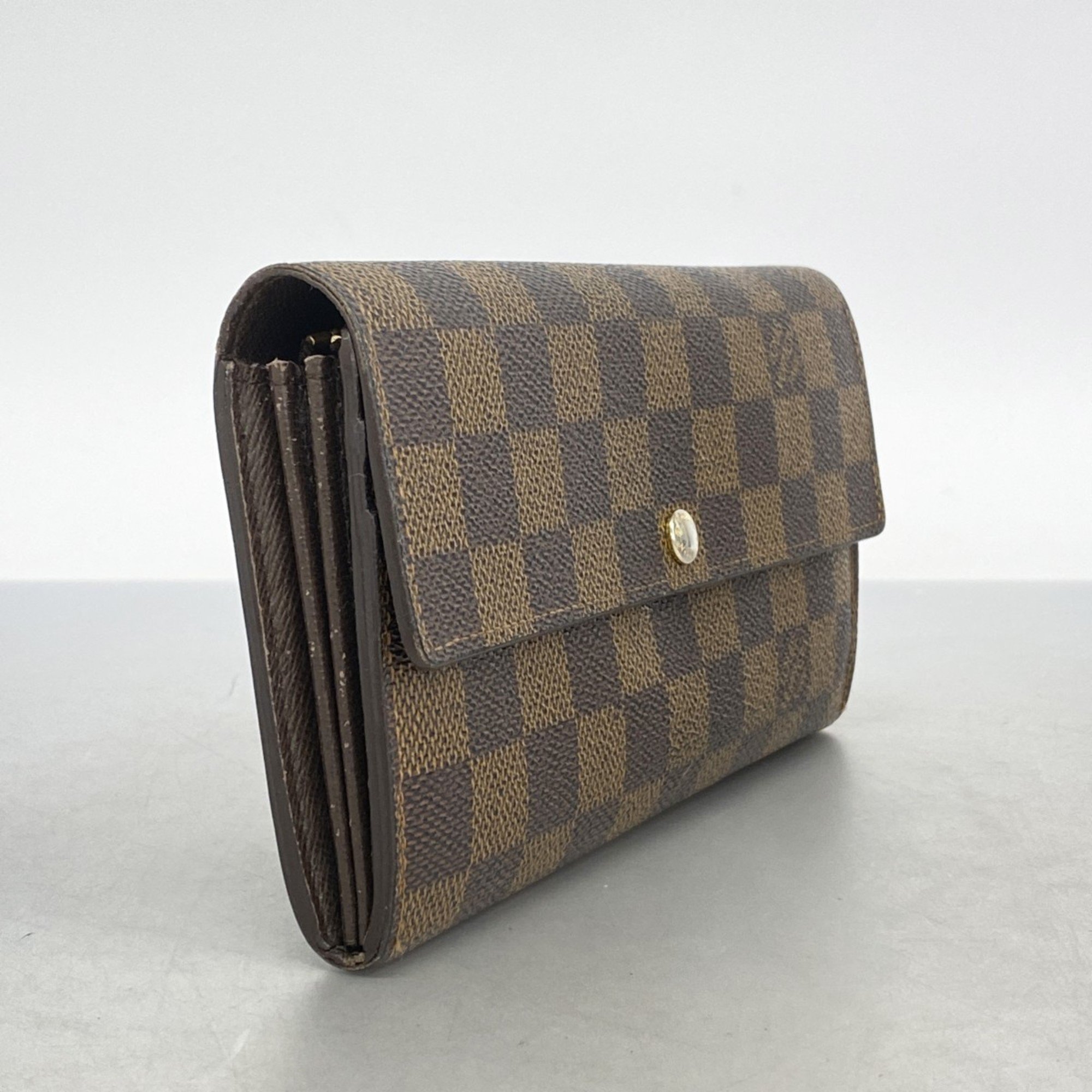 Louis Vuitton Long Wallet Damier Portefeuille Sarah N61734 Ebene Ladies