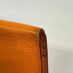 Hermes Long Wallet Bearn Soufflet K Stamp Chevre Orange Women's