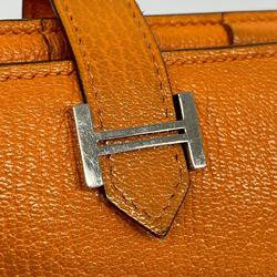 Hermes Long Wallet Bearn Soufflet K Stamp Chevre Orange Women's