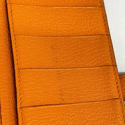 Hermes Long Wallet Bearn Soufflet K Stamp Chevre Orange Women's