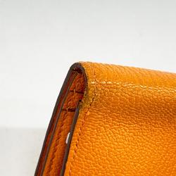 Hermes Long Wallet Bearn Soufflet K Stamp Chevre Orange Women's