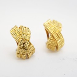 Christian Dior Earrings Cross GP Plated Gold Ladies