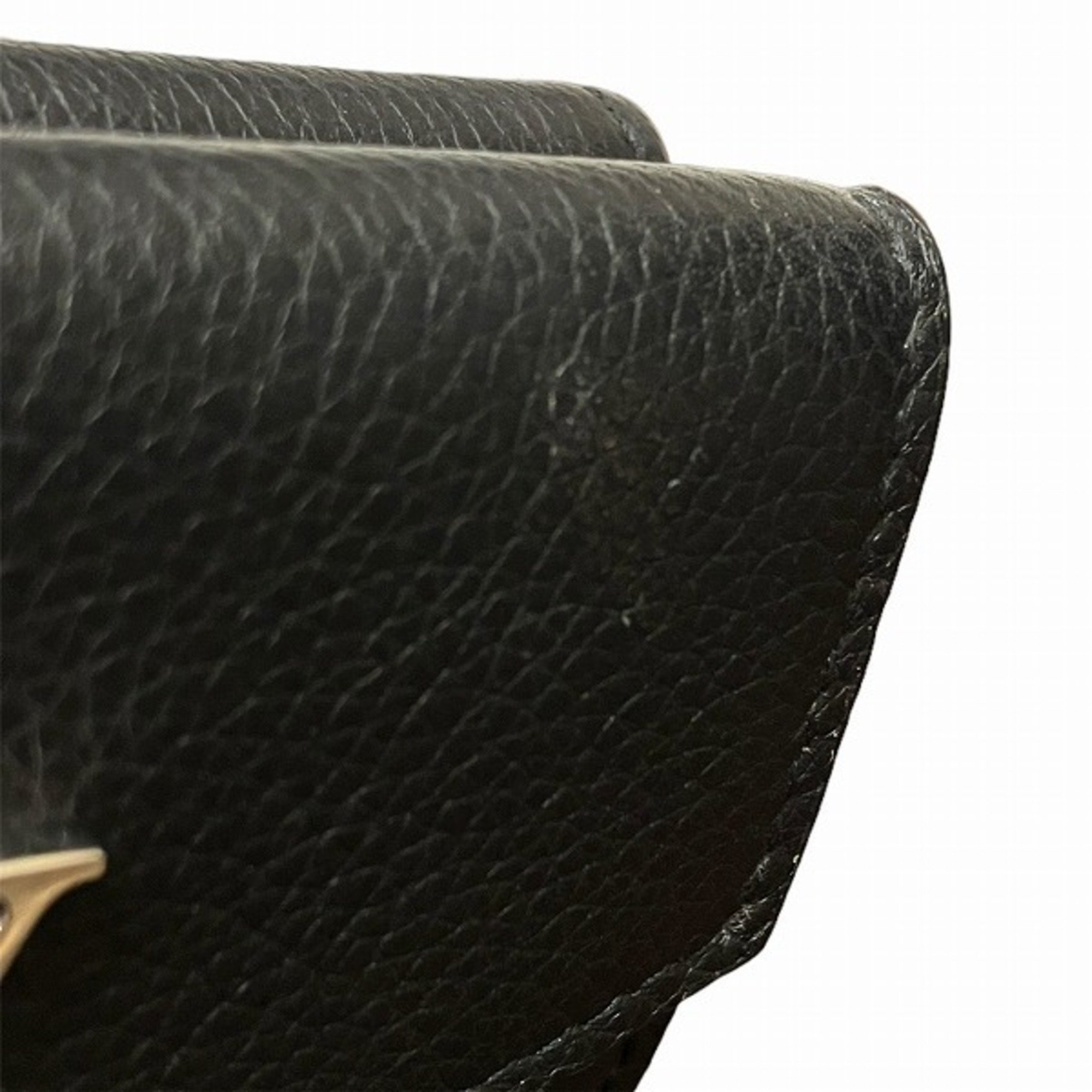 Louis Vuitton Taurillon Portefeuille Lock M63921 Noir 3-fold wallet for men and women