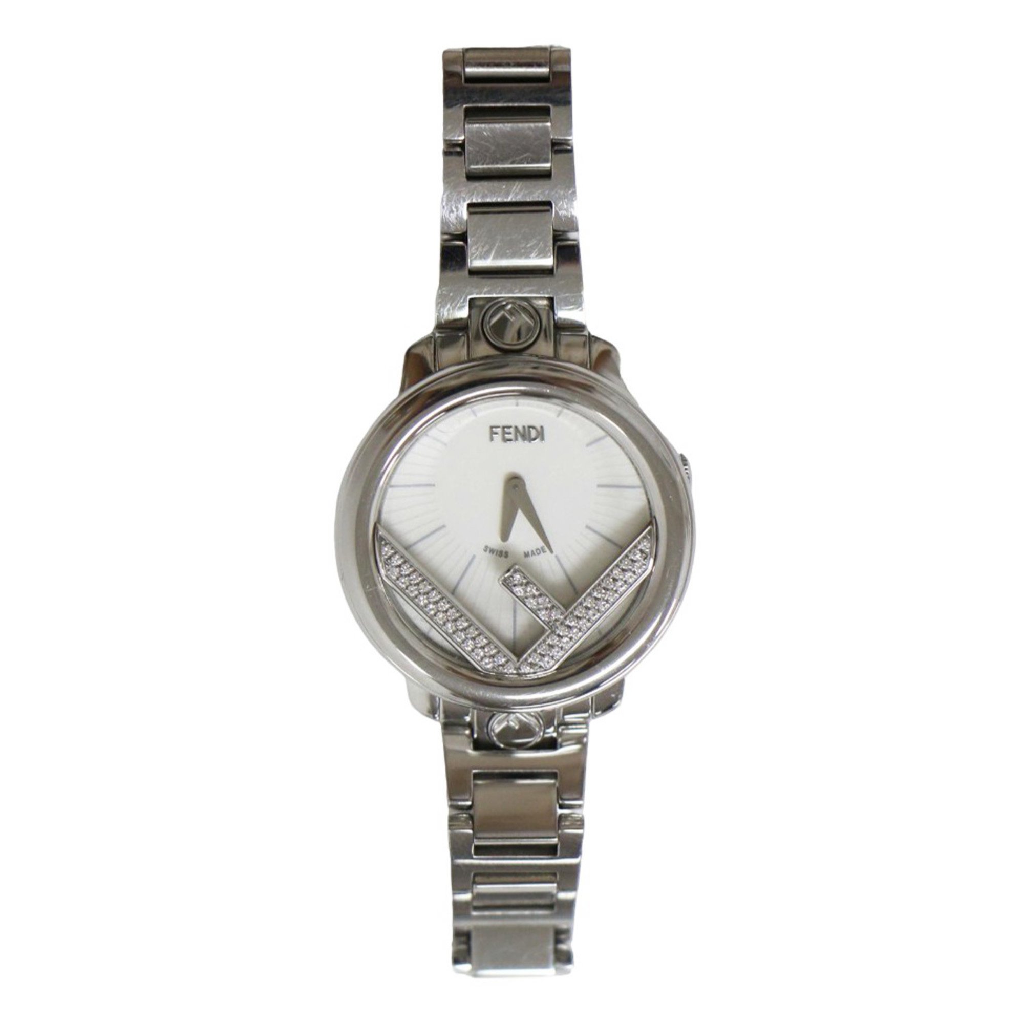 FENDI F Watch Runaway 006-71000S RUNAWAY Diamond Quartz Silver White