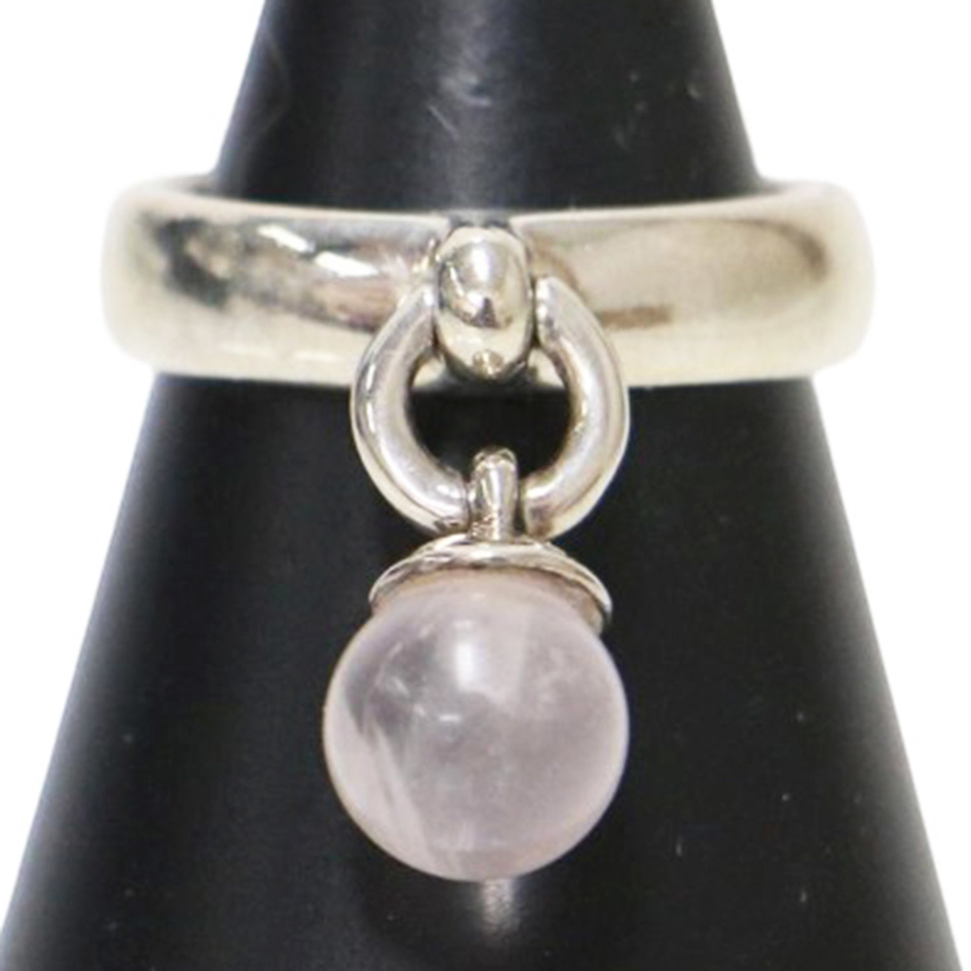 TIFFANY&Co. Tiffany Ball Dangle Ring / SV925 Rose Quartz Silver Size: 15