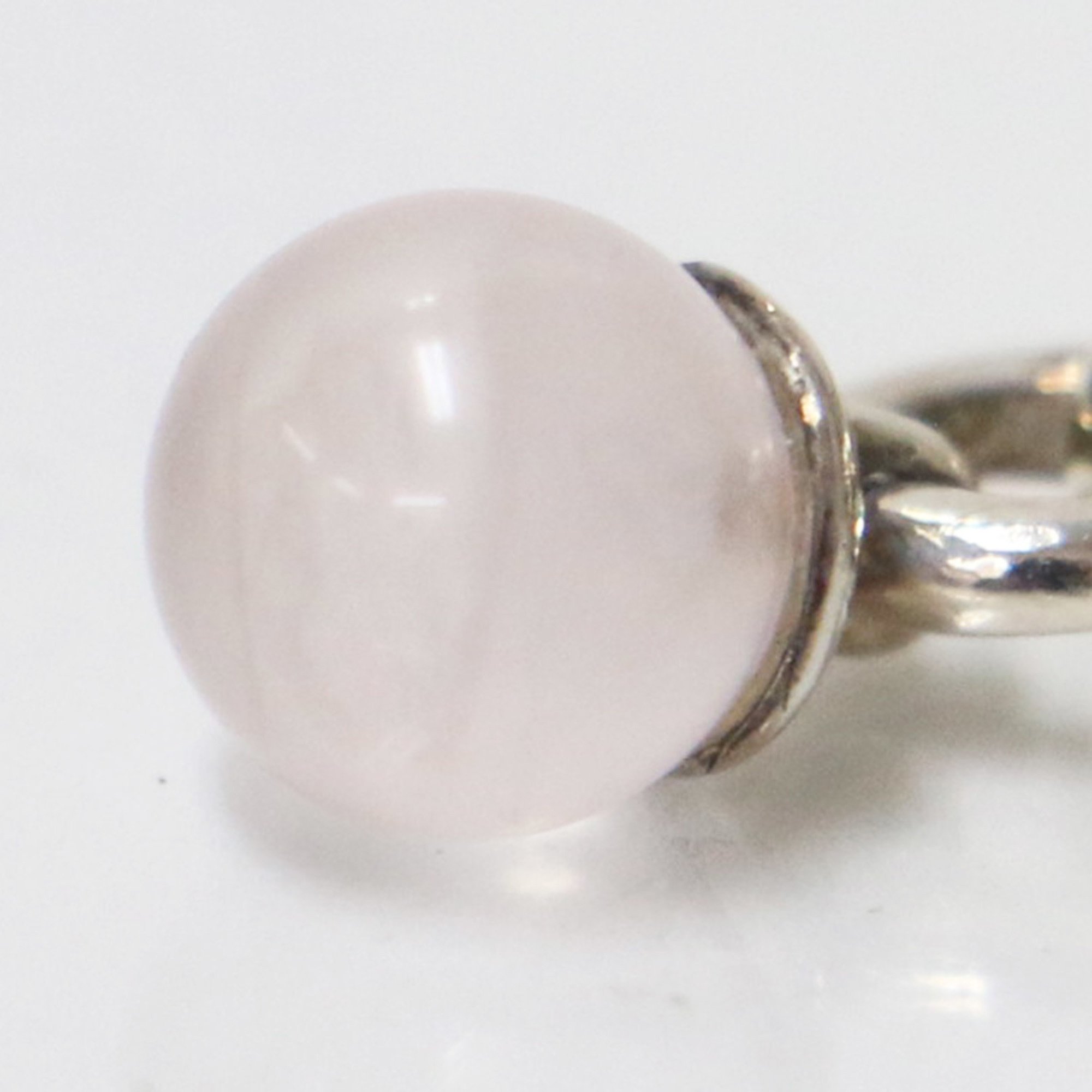 TIFFANY&Co. Tiffany Ball Dangle Ring / SV925 Rose Quartz Silver Size: 15