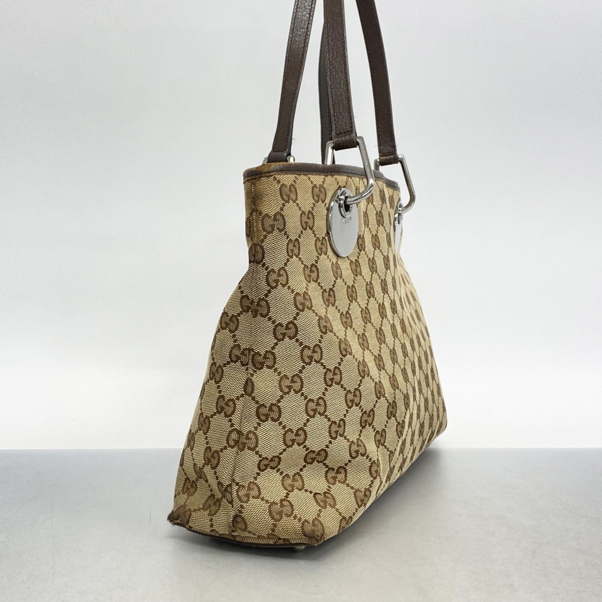 Gucci Tote Bag GG Canvas 120837 Brown Women's