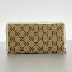 Gucci Long Wallet GG Canvas 307980 Brown Ivory Women's